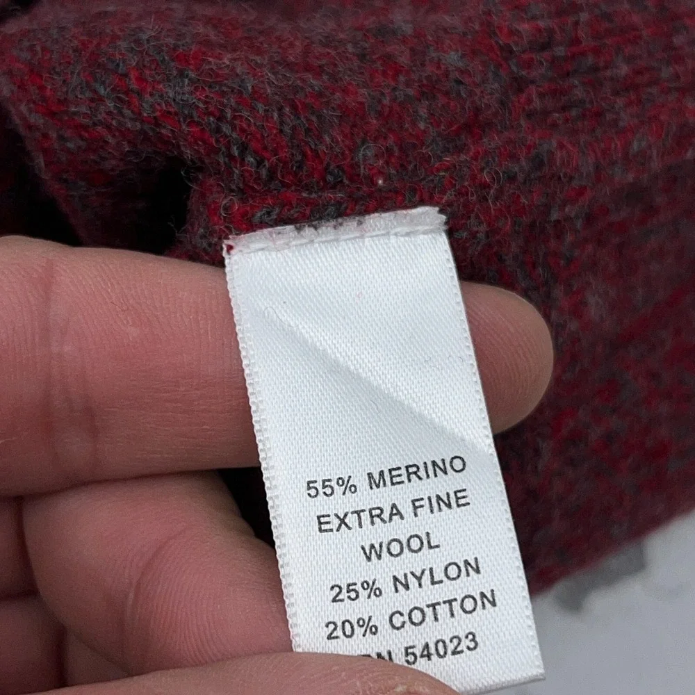 Banana Republic Sweater Men Large Red Fine Merino Wool Knit Snap T Soft Pullover